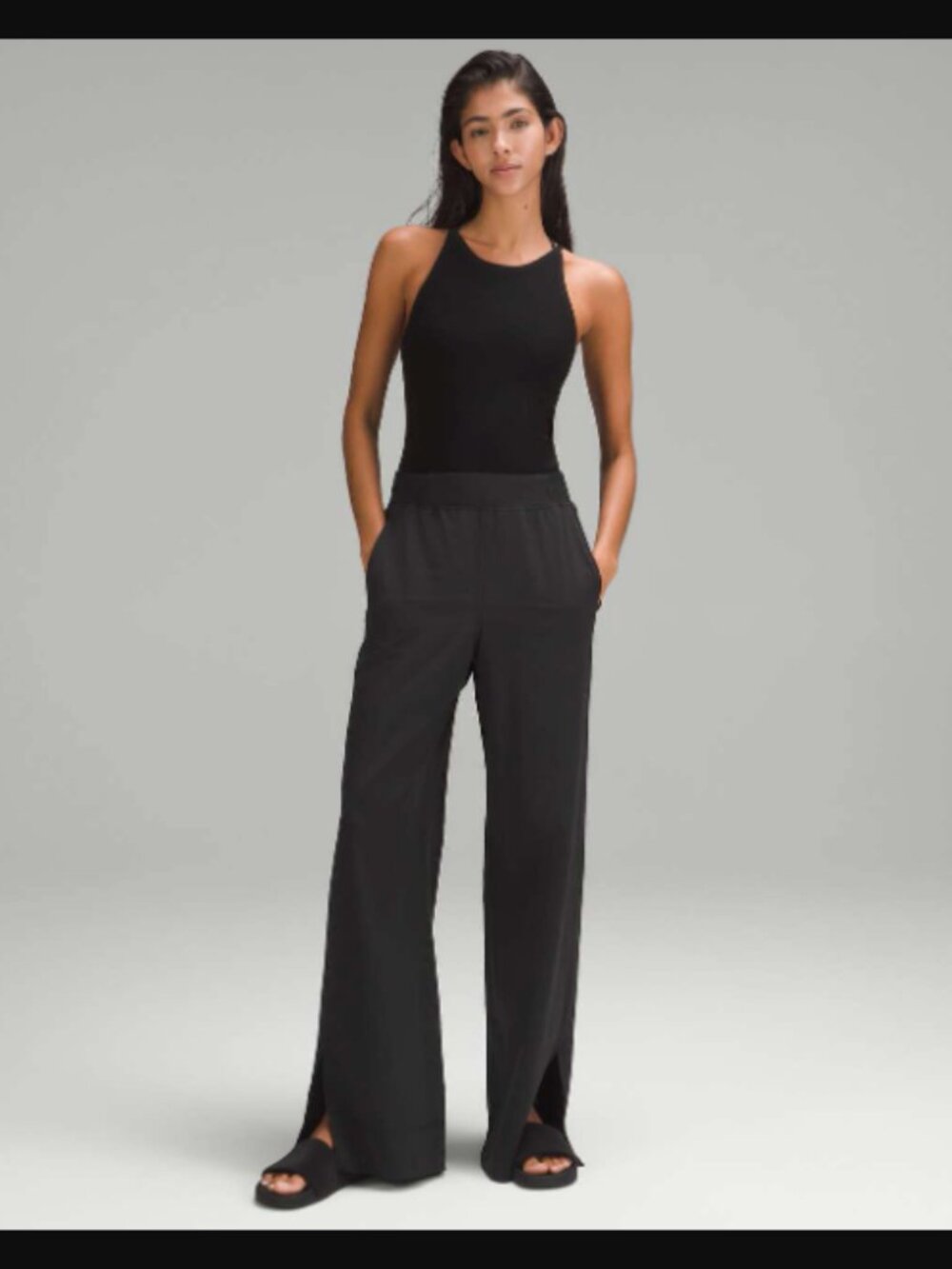 Lululemon Athletica Stretch Woven Wide-Leg High-Rise Pant Black SP $148.00